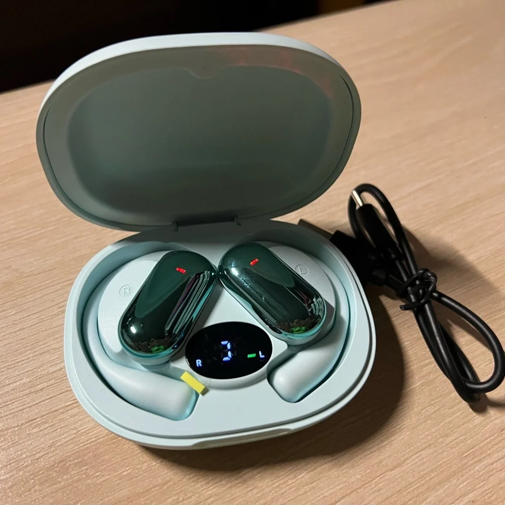 Translation Earbuds - Wireless Open-Ear 5.4 Sport Headset,blue or khaki or black